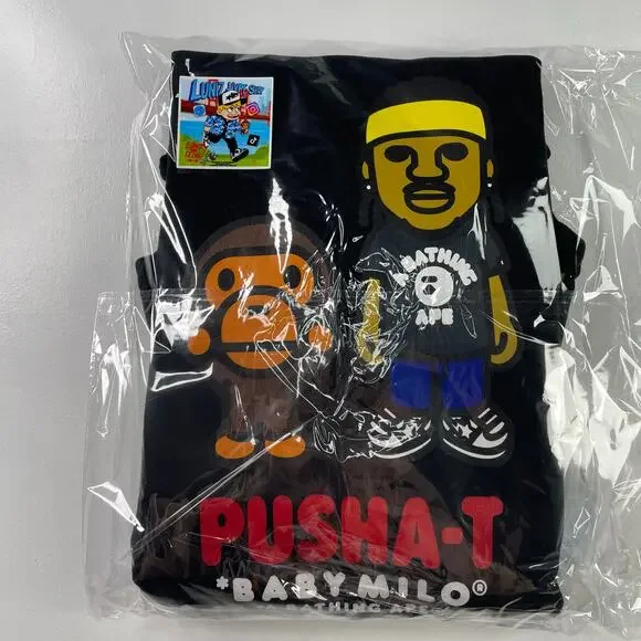 BAPE x Pusha T Baby Milo Pullover Hoodie Limited Edition Size L - Picture 9 of 9